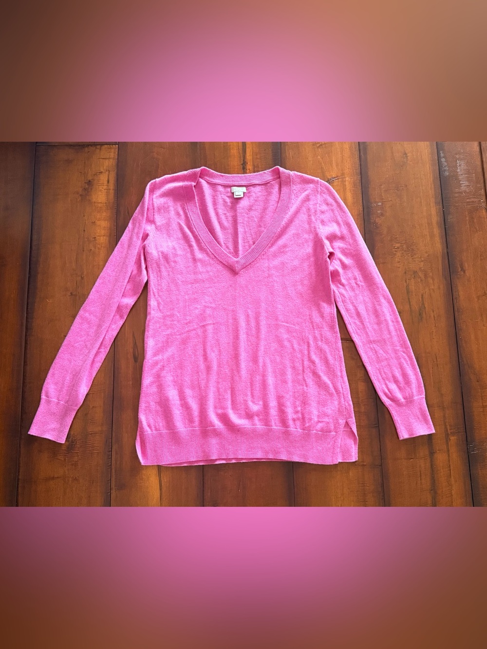 J. Crew Pink V-Neck Women's Sweater